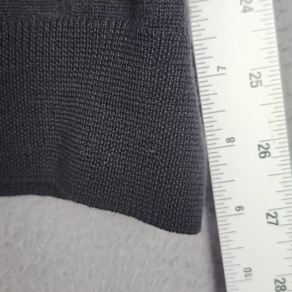 J Crew Sweater Mens Medium Black 100% Italian Merino Wool V Neck Knit Pullover